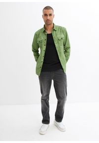 bonprix - Koszula z długim rękawem i efektem wytarcia, z czystej bawełny. Kolor: zielony. Materiał: bawełna. Długość rękawa: długi rękaw. Długość: długie #2