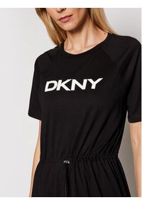 DKNY Sukienka codzienna P1BD7EGQ Czarny Regular Fit. Okazja: na co dzień. Kolor: czarny. Materiał: bawełna. Typ sukienki: proste. Styl: casual #3