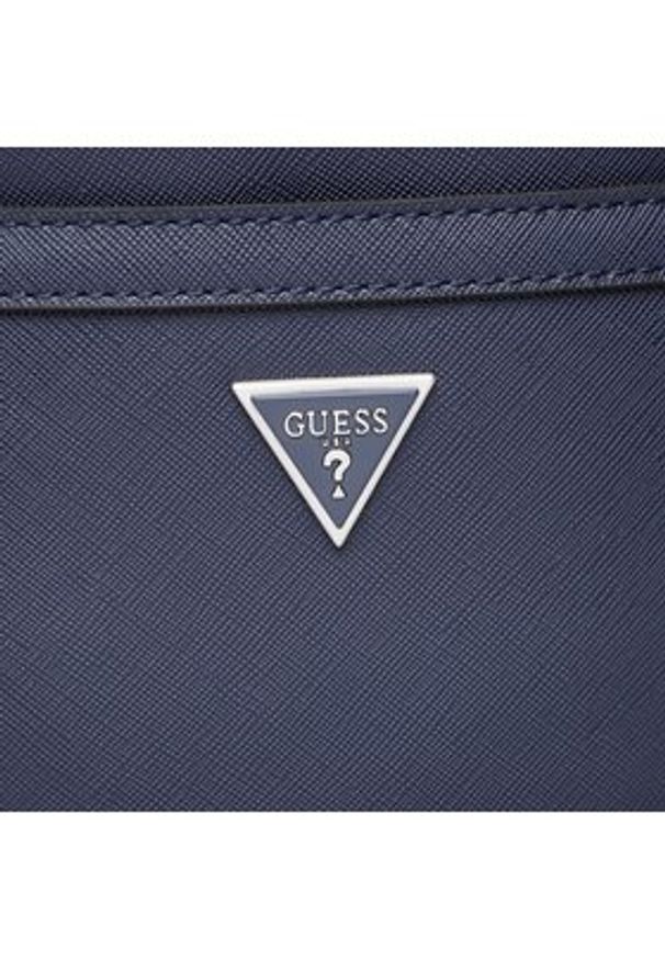 Guess Saszetka Certosa Saffiano Smart HMECSA P3123 Granatowy. Kolor: niebieski. Materiał: skóra