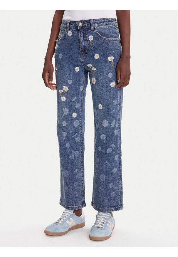 Desigual Jeansy Daisys 25WWDD16 Niebieski Straight Fit. Kolor: niebieski