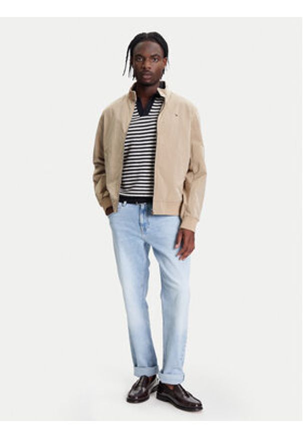 TOMMY HILFIGER - Tommy Hilfiger Kurtka bomber Harrington MW0MW39637 Beżowy Regular Fit. Kolor: beżowy. Materiał: syntetyk