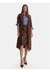 Marella Płaszcz przejściowy Oblare 2613441091 Brązowy Regular Fit. Kolor: brązowy. Materiał: skóra #6