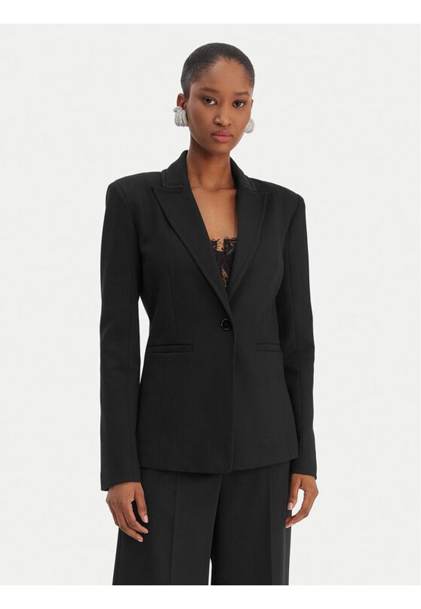 Patrizia Pepe Marynarka 8S0584/A715-K103 Czarny Regular Fit. Kolor: czarny. Materiał: wiskoza