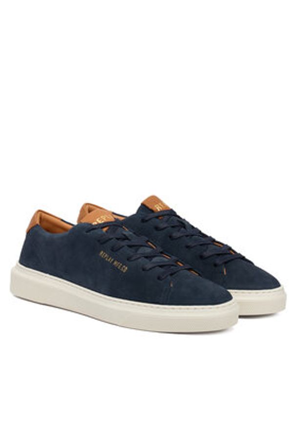 Replay - REPLAY Sneakersy GMZ7N .000.C0002L Granatowy. Kolor: niebieski. Materiał: skóra, zamsz