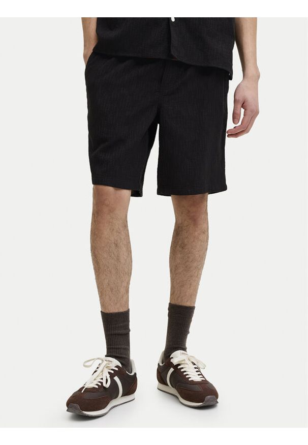 Jack & Jones Szorty materiałowe Jaiden 12293471 Czarny Regular Fit. Kolor: czarny. Materiał: bawełna