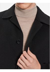 Calvin Klein Płaszcz wełniany K10K111601 Czarny Regular Fit. Kolor: czarny. Materiał: wełna, syntetyk