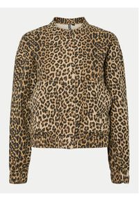 Pieces Kurtka bomber Salume 17156456 Brązowy Regular Fit. Kolor: brązowy. Materiał: syntetyk, bawełna
