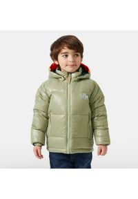 Dziecięca kurtka z kapturem Helly Hansen Isfjord. Typ kołnierza: kaptur. Kolor: zielony. Materiał: puch #1