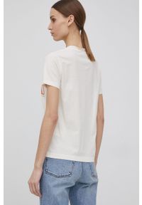 GANT - Gant t-shirt bawełniany 4203478 kolor beżowy. Okazja: na co dzień. Kolor: beżowy. Materiał: bawełna. Wzór: nadruk. Styl: casual #2