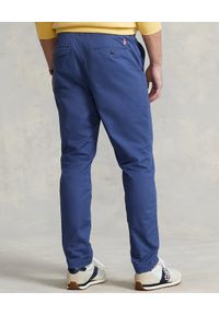Ralph Lauren - RALPH LAUREN - Niebieskie spodnie z elastycznym pasem. Kolor: niebieski. Materiał: bawełna. Wzór: haft