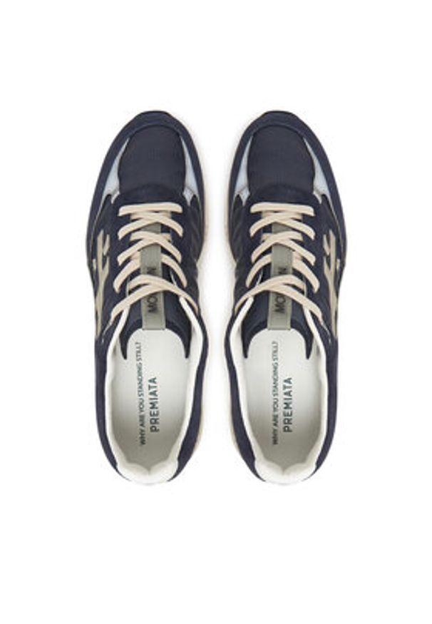 Premiata Sneakersy MOERUN VAR 7306 Granatowy. Kolor: niebieski. Materiał: skóra, zamsz