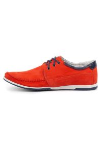 KOMODO Buty Męskie mokasyny 875 czerwone. Kolor: czerwony. Styl: klasyczny #5