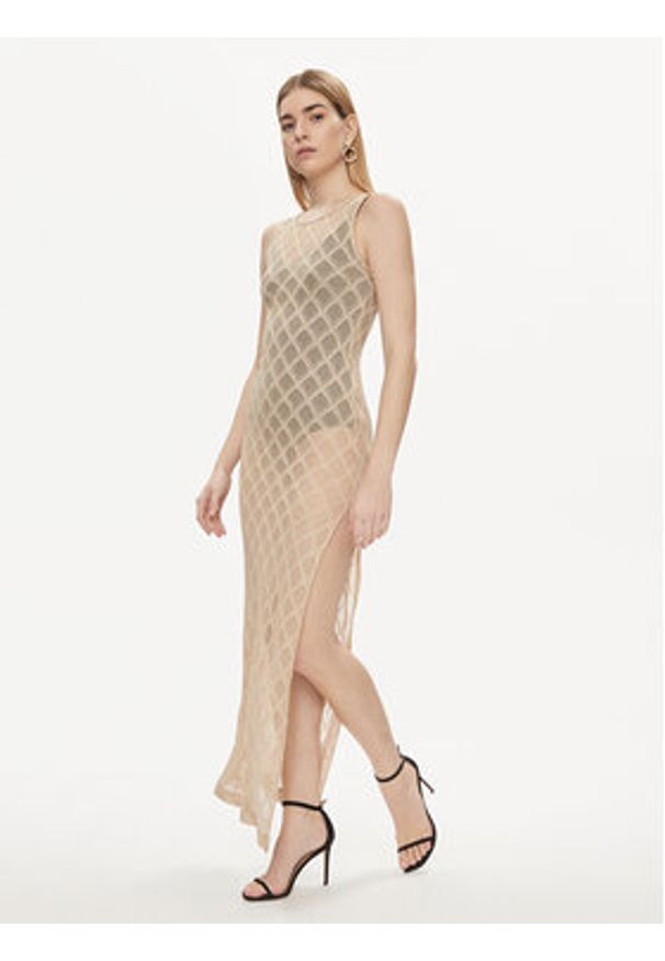 Liu Jo Sukienka letnia VA4002 J4666 Złoty Slim Fit. Kolor: złoty. Materiał: wiskoza. Sezon: lato