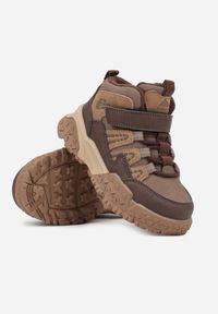 Born2be - Brązowe Ocieplone Botki Sportowe Stylizowane na Sneakersy Mevinadea. Okazja: na co dzień. Kolor: brązowy. Materiał: jeans, materiał. Styl: sportowy #3