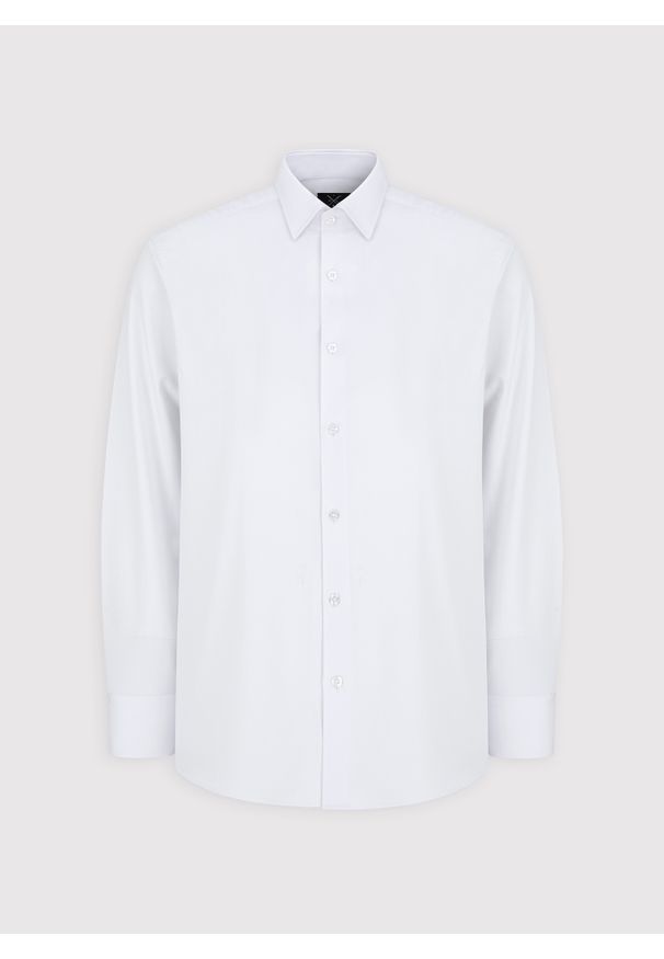 Pako Lorente - PAKO LORENTE – Biała koszula męska. Kolor: biały. Materiał: elastan, bawełna. Długość rękawa: długi rękaw. Długość: długie