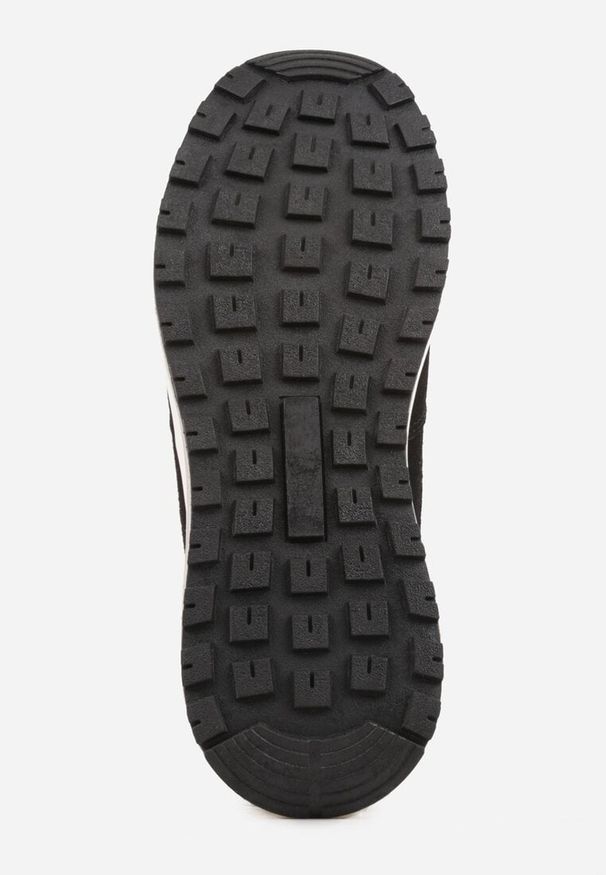 Born2be - Czarne Buty Sportowe Sneakersy na Grubej Podeszwie Nerola. Okazja: na spacer, na co dzień. Kolor: czarny. Materiał: jeans. Sport: turystyka piesza