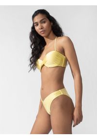 4f - Góra od bikini damska. Kolor: żółty. Materiał: materiał #1