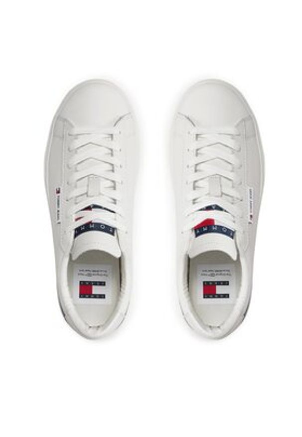 Tommy Jeans Sneakersy Tjw Cupsole Sneaker Ess EN0EN02508 Biały. Kolor: biały. Materiał: skóra