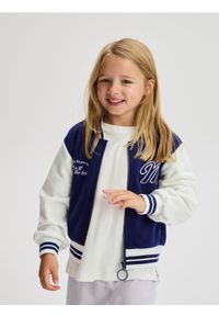 Reserved - Rozpinana bluza bomberka - granatowy. Kolor: niebieski. Materiał: bawełna #1