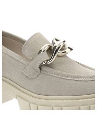 Beżowe Półbuty Karino Skórzane Buty Damskie. Okazja: na co dzień. Zapięcie: klamry. Kolor: beżowy. Materiał: skóra. Styl: casual, elegancki #3