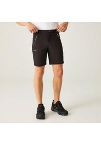 Regatta - Szorty trekkingowe męskie Xert Stretch III. Kolor: czarny, wielokolorowy. Sport: turystyka piesza #1