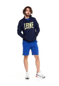 LEONE 1947 APPAREL - Męska bluza z kapturem Leone 1947 unbrushed – lekka bluza. Typ kołnierza: kaptur. Kolor: zielony, niebieski, wielokolorowy. Materiał: tkanina. Sport: fitness