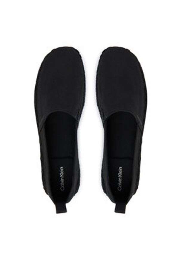 Calvin Klein Espadryle Oblique Espadrille Canvas HW0HW02931 Czarny. Kolor: czarny. Materiał: materiał