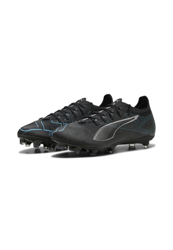 Puma - Buty piłkarskie ULTRA 5 PRO FG/AG PUMA Black Silver Bright Aqua Metallic Blue. Kolor: wielokolorowy, czarny, niebieski, szary. Sport: piłka nożna