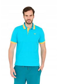 La Martina - LA MARTINA Niebieska męska koszulka polo. Typ kołnierza: polo. Kolor: niebieski #3
