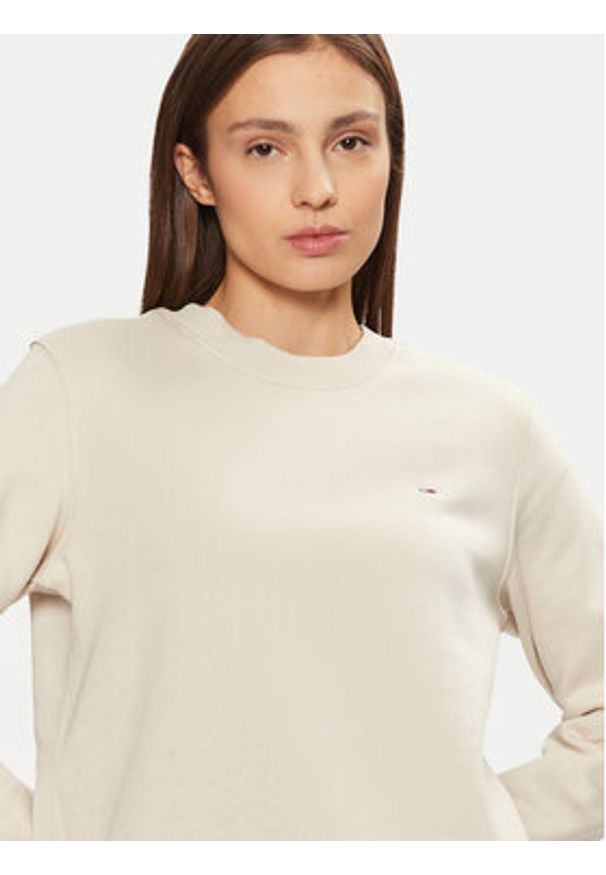 Tommy Jeans Bluza DW0DW19959 Beżowy Regular Fit. Kolor: beżowy. Materiał: bawełna
