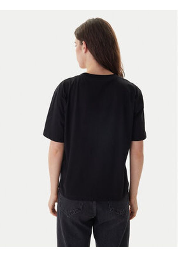 Karl Lagerfeld - KARL LAGERFELD T-Shirt B1W17031 Czarny Relaxed Fit. Typ kołnierza: dekolt w karo. Kolor: czarny. Materiał: bawełna