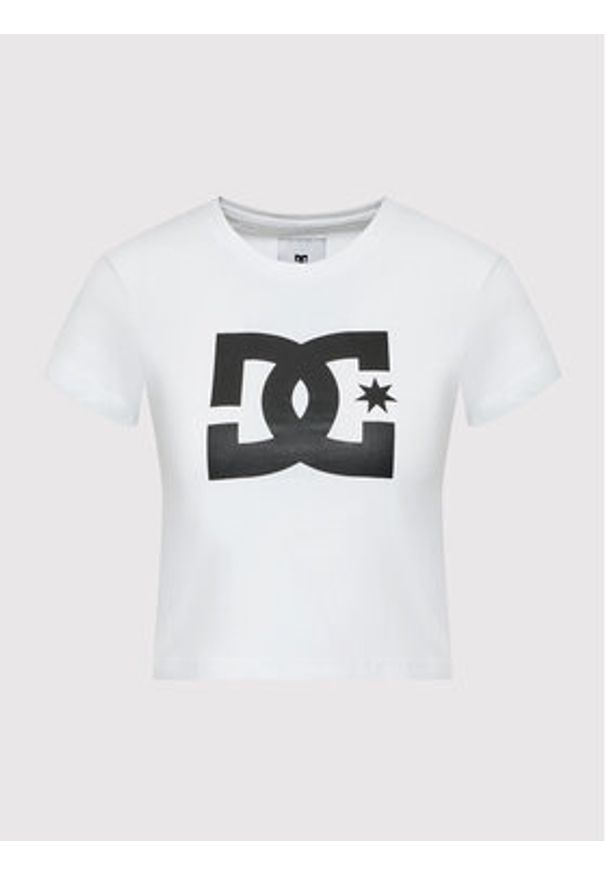 DC T-Shirt Star ADJZT03035 Biały Regular Fit. Kolor: biały. Materiał: bawełna