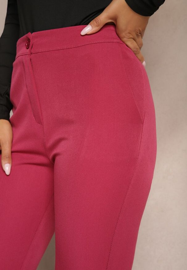 Renee - Ciemnoróżowe Spodnie Dzwony High Waist Enyselle. Stan: podwyższony. Kolor: różowy