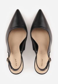 Renee - Czarne Szpilki VICES Slingback z Wkładką ze Skóry Naturalnej Zoretta. Zapięcie: sprzączka. Kolor: czarny. Materiał: skóra. Obcas: na szpilce. Styl: elegancki #2
