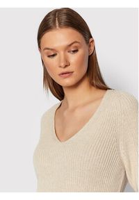 Marc O'Polo Sweter B01 6059 60097 Beżowy Regular Fit. Typ kołnierza: polo. Kolor: beżowy. Materiał: bawełna