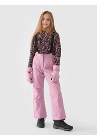 4f - 4F Spodnie narciarskie membrana 5000 dziewczęce - różowe 146 (10-11 lat). Kolor: różowy. Materiał: dzianina, tkanina, syntetyk, materiał, poliester. Sezon: lato. Sport: narciarstwo #1