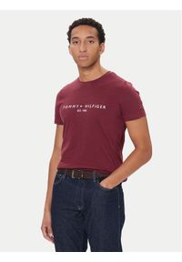 TOMMY HILFIGER - Tommy Hilfiger T-Shirt Logo MW0MW11797 Czerwony Regular Fit. Kolor: czerwony. Materiał: bawełna