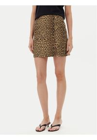 Vero Moda Spódnica mini Nelly 10329966 Brązowy Slim Fit. Kolor: brązowy. Materiał: bawełna
