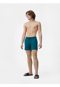 4f - Spodenki kąpielowe boardshorty męskie. Kolor: turkusowy. Materiał: włókno, elastan, materiał