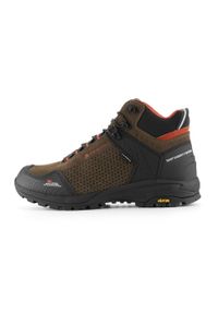 ALPINE PRO - Buty trekkingowe skórzane unisex Alpine Pro Angoon Vibram. Wysokość cholewki: za kostkę. Kolor: brązowy. Materiał: skóra. Styl: sportowy. Sport: turystyka piesza