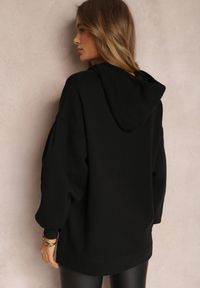 Renee - Czarna Bluza Oversize z Kapturem Liiza. Okazja: na co dzień. Typ kołnierza: kaptur. Kolor: czarny. Materiał: tkanina, polar, bawełna. Wzór: jednolity. Styl: casual