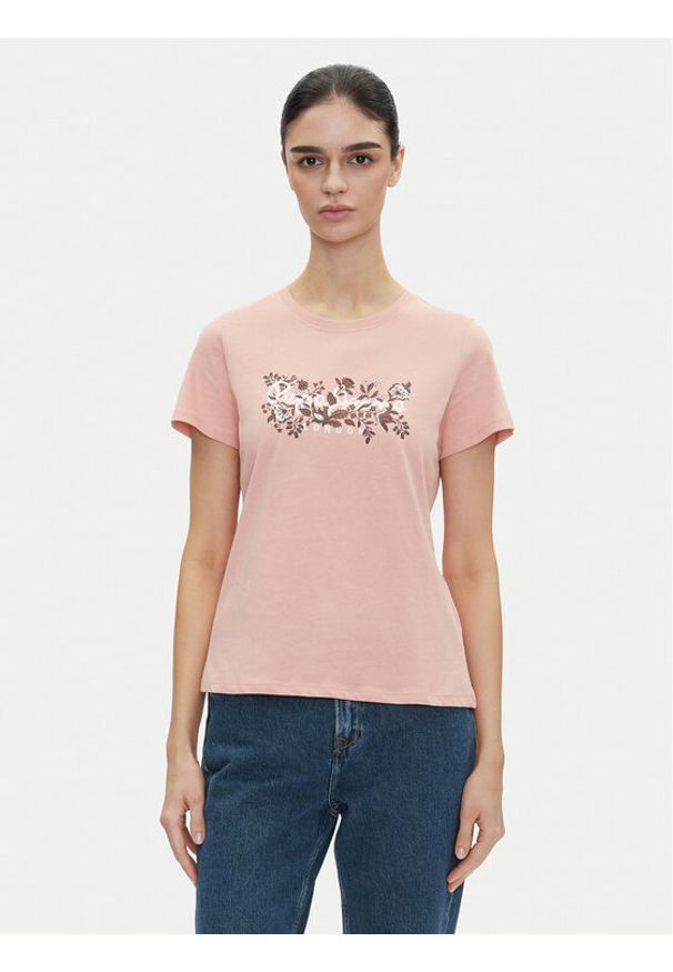 Pepe Jeans T-Shirt Rosalind PL506034 Różowy Regular Fit. Kolor: różowy. Materiał: bawełna