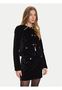 TwinSet - TWINSET Marynarka 242TT2140 Czarny Regular Fit. Kolor: czarny. Materiał: welur, wiskoza