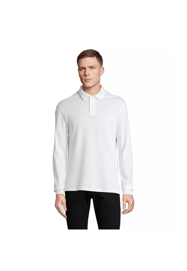 SOL'S - Koszulka polo z długim rękawem Sol's Pacific. Typ kołnierza: polo. Kolor: biały. Długość rękawa: długi rękaw. Długość: długie