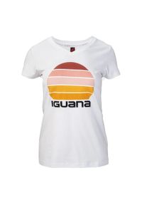 Iguana - T-shirt Damski Z Krótkim Rękawem Rioki. Kolor: biały. Długość rękawa: krótki rękaw. Długość: krótkie