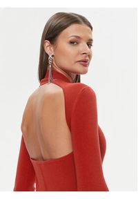 Patrizia Pepe Sukienka dzianinowa 2A2612/K002-R808 Czerwony Slim Fit. Kolor: czerwony. Materiał: lyocell #3