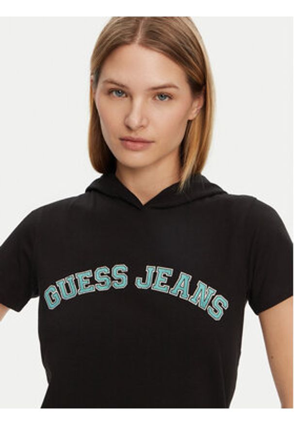 Guess T-Shirt W5GP28 J1314 Czarny Regular Fit. Kolor: czarny. Materiał: bawełna