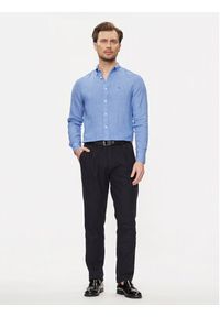TOMMY HILFIGER - Tommy Hilfiger Koszula MW0MW34602 Niebieski Regular Fit. Kolor: niebieski. Materiał: len #4