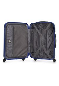 Wittchen - Średnia walizka z polikarbonu fakturowana niebieska. Kolor: niebieski. Materiał: guma. Styl: klasyczny #9
