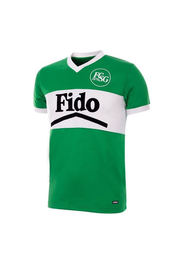 COPA FOOTBALL - Koszulka retro piłkarska dla dorosłych - FC St.Gallen 1984 - Zielona. Kolor: zielony. Sezon: lato. Sport: piłka nożna